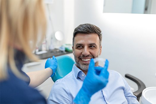 Patient in Bellville getting Invisalign